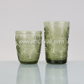 Green Solid color glass tumbler Drinking Glasses